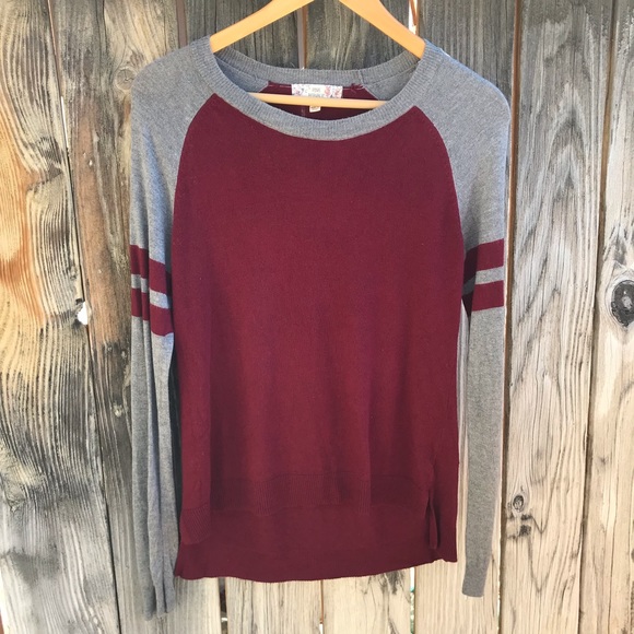 Pink Republic Sweaters - Lightweight Maroon & Gray Sweater